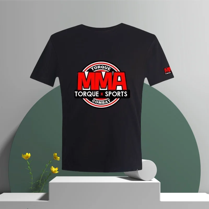 

Summer New Printed Short Sleeved T-shirt Men's Clothing Mixed Martial Arts Half Sleeved Sanda Boxing Loose T-shirt