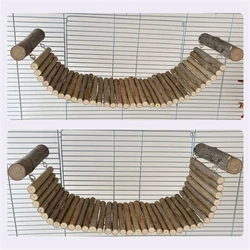 Natural Wooden Bridge Toy for Small Animal Mouse Bridge Hamster Rabbit Hammock Cage Accessories Bendable Platform Dropshipping