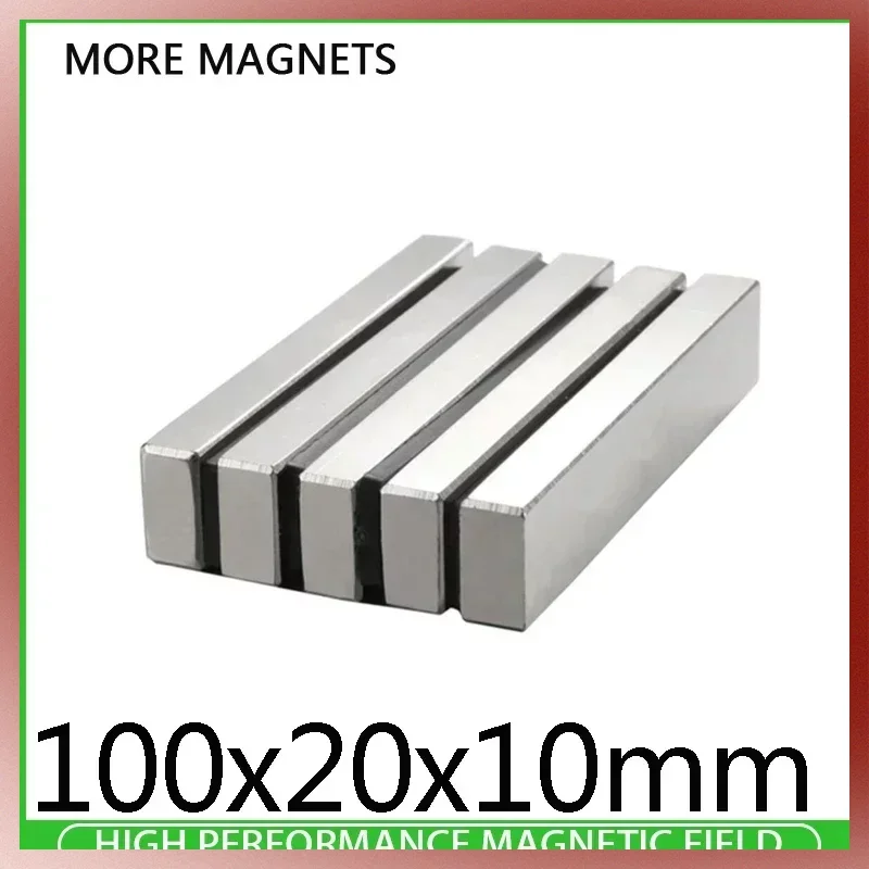 1/2/5/10pcs 100x20x10mm Block Powerful Magnets Longest Sheet Neodymium Magnet Strong Permanent NdFeB Magnets