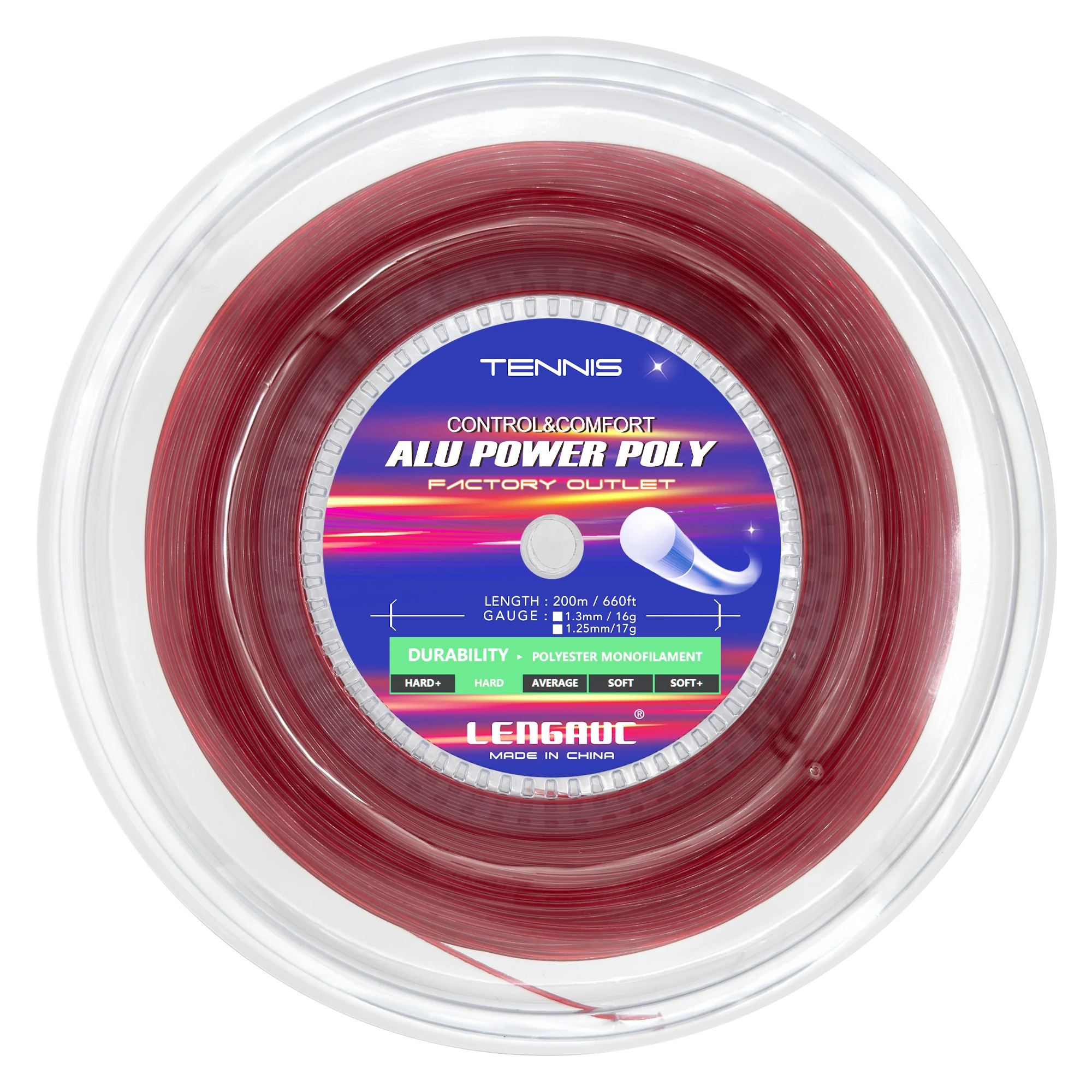 1 Reel Durable ALU POWER POLY  Tennis Racket String 200m Reel  string/Polyester tennis strings