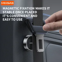 MIXSAS Magnetic Car Seat Belt Holder Fixing Clip Alloy SeatBelt Non-slip Spacing Limiter Fixed Buckle for Tesla VW BMW Nissan