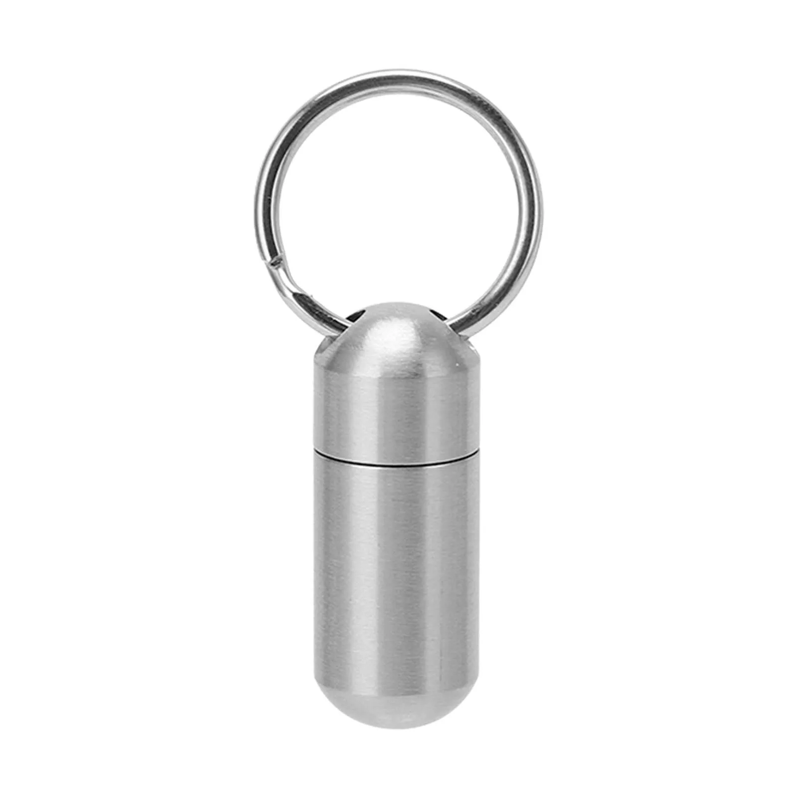 Portable Keychain Capsule Mini Stainless Steel Medicine Bottle Waterproof Sealed Medicine Storage Container