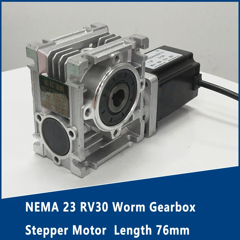 

NEMA 23 RV30 Worm Gearbox Stepper Motor 7.5:1-80:1 CE ROHS Motor Length 76mm (153oz-in) Nema23 Worm Reducer Gear Stepper Motor