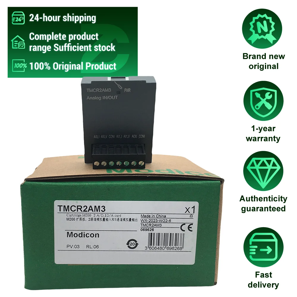 Schnei-der Hot Sale Original Modicon M200 PLC Automation Control TMCR2AM3  Analog I/O Cartridge 2AI 1AO PLC Expansion Module
