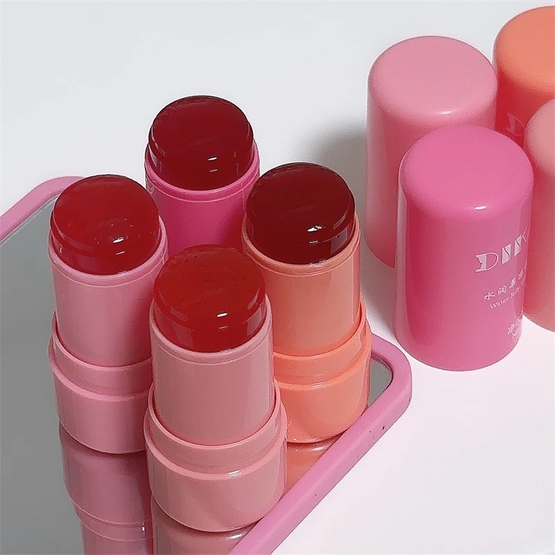 DIKALU جيلي أحمر الخدود عصا الشفاه والخد المضادة للعرق لفترة طويلة لمسة من الحبر الطبيعي المرطب أحمر الخدود الخوخ عارية