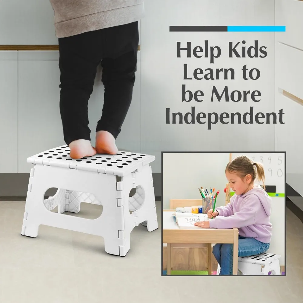 Lightweight Folding Step Stool for Adults and Kids Easy Open Portable for Kitchen Bathroom Bedroom 8 Inch