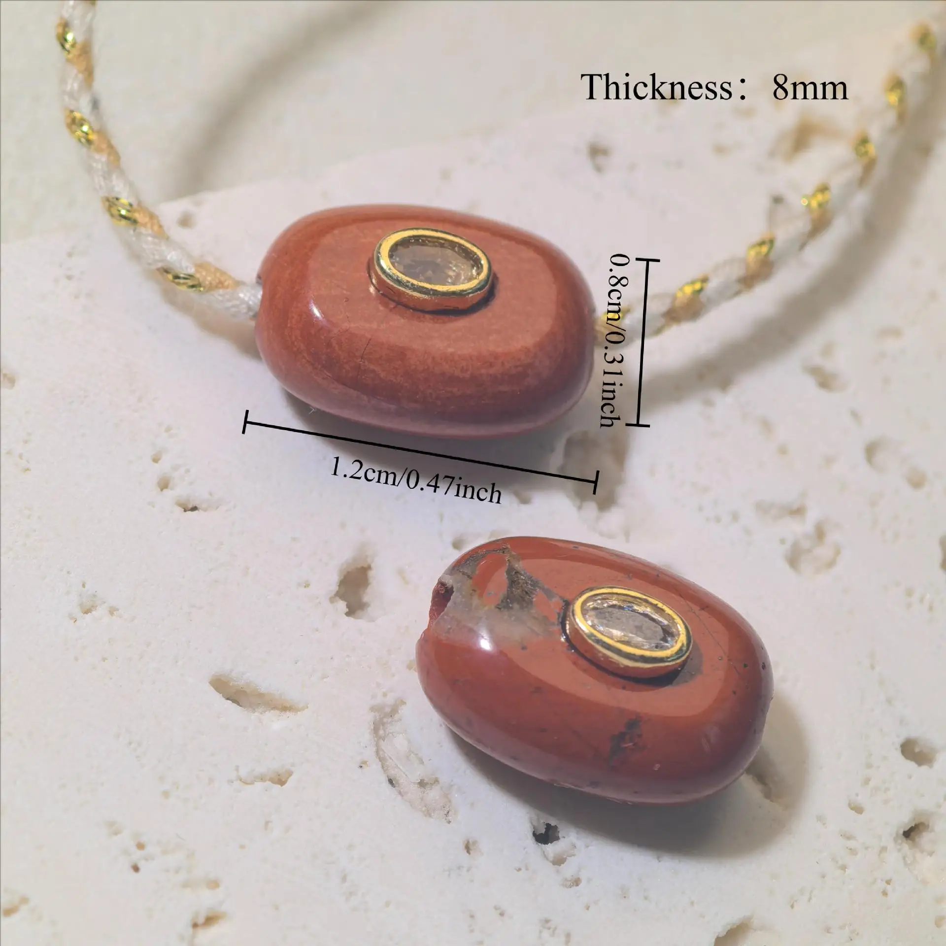 Vintage natural stone crystal jade beads with large through holes inlaid with zirconia DIY bracelet necklace accessories