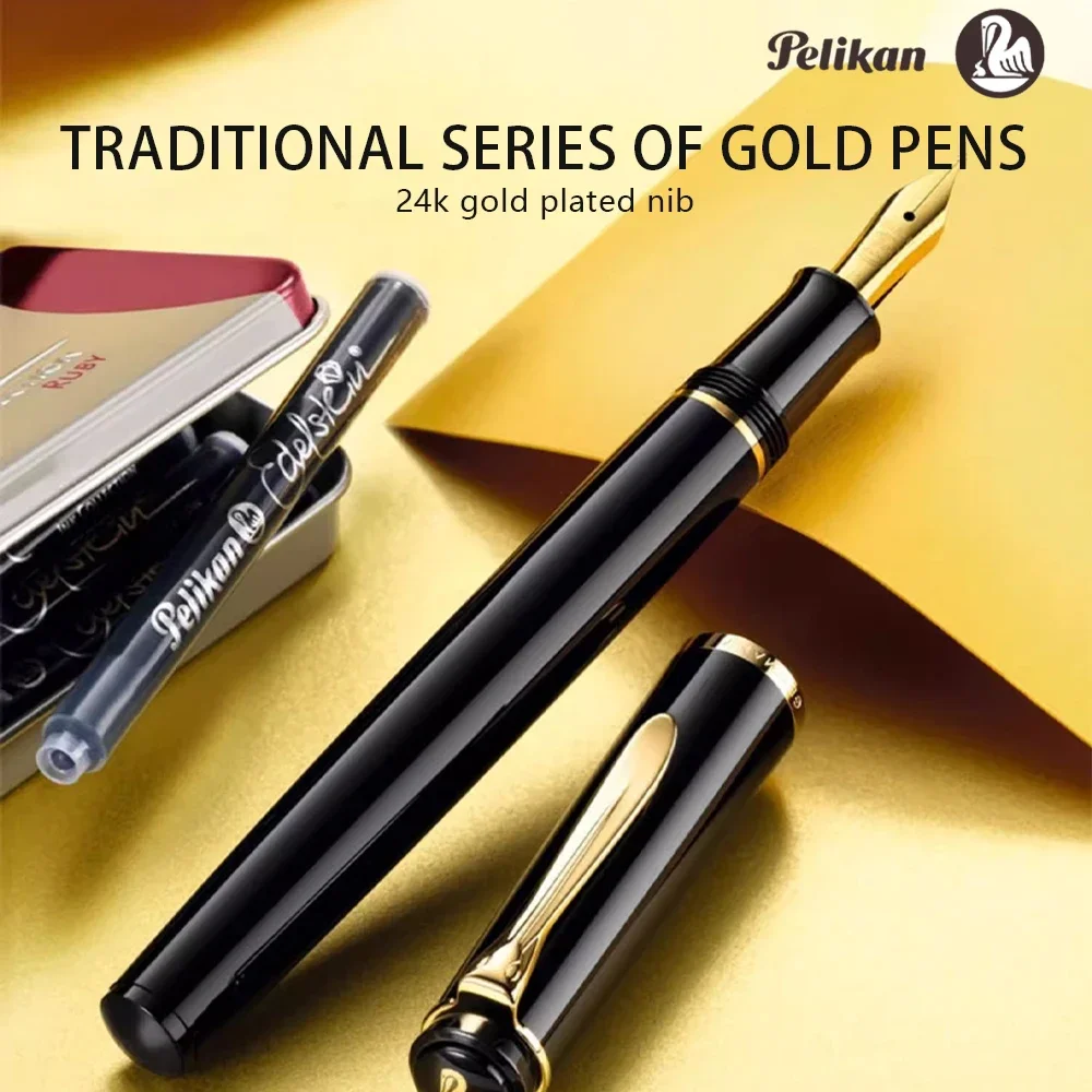 New Pelikan P200 High-end Fountain pen with EF F M B 24k gold nib Exquisite graduation gift pens business office school supplies