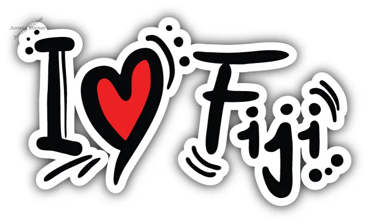 I Love Fiji Slogan Car Bumper Sticker Decal Car Sticker Auto Window Deco JDM Refit Creative Waterproof