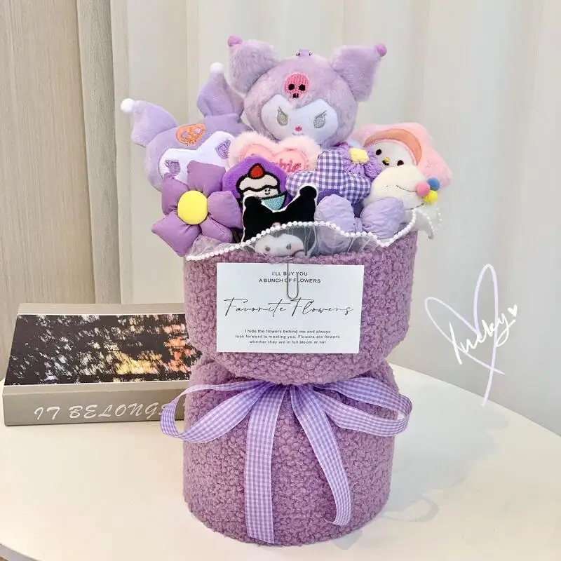 ตุ๊กตาคุโรมิ ซานริโอ้ น่ารัก สไตล์การ์ตูน ของขวัญวันวาเลนไทน์ ของขวัญวันเกิดสำหรับแฟนสาว ของเล่นตุ๊กตาช่อดอกไม้