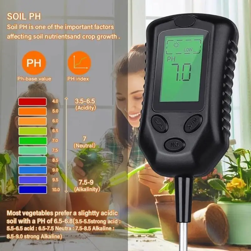 808F Probador suelo Medidor Intensidad luz Medición humedad para jardinería