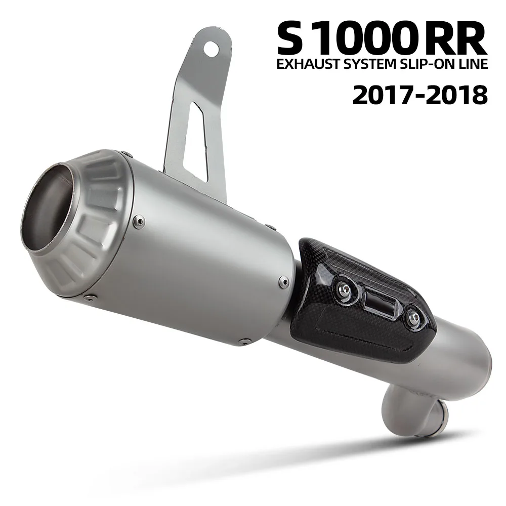 

Motorcycle Exhaust Slip on Line Kit For BMW S1000RR 17-18 Escape Stainless Muffler Tube with Carbon Anti-scald cover