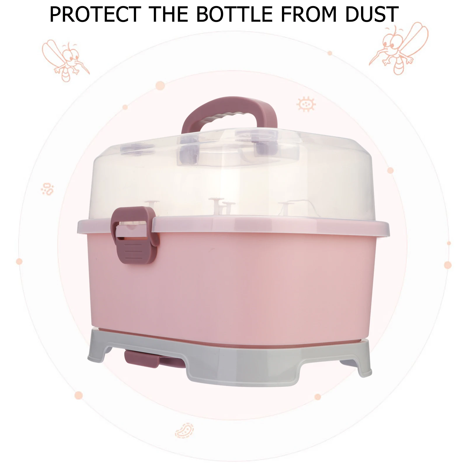 

1pc Bottle Storage Box Milk Bottle Container Drying Rack Organizer Breastfeeding Supplies Pacifier Storage Case