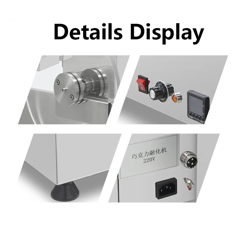 Commercial Chocolate Melting Pot Machine Electric Chocolate Tempering Machine Stainless Steel Chocolate Equipment Home Kitchen