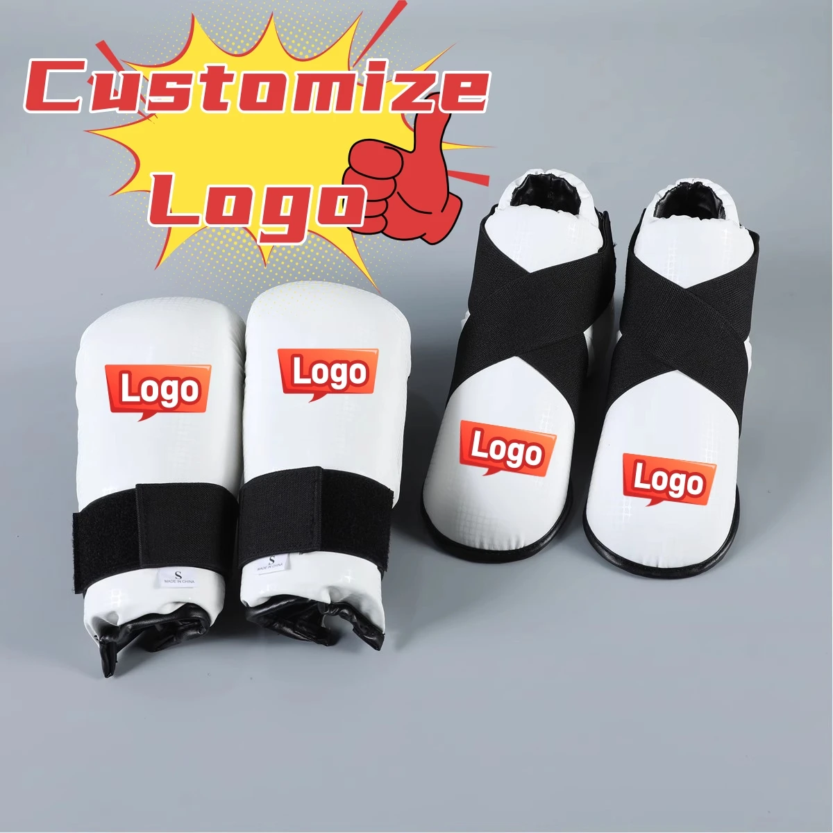 Customize ITF Taekwondo Gloves Feet Guards White Red Blue PU Leather Instep Martial Arts Karate Training Protectors Equipment