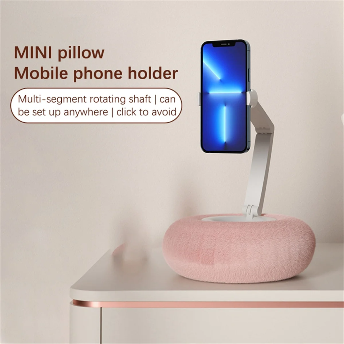 Uchwyt na poduszkę do telefonu komórkowego łóżko Sofa Lap regulowany miękki stojak na poduszkę dla IPhone Xiaomi Redmi Huawei Oppo 4.7in-7.0in B