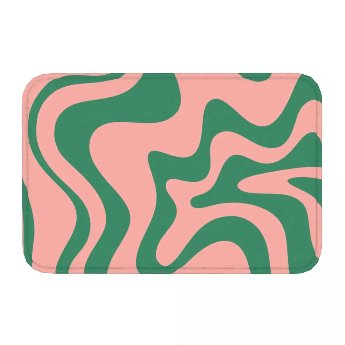 Swirl Pattern Bedroom Mat Liquid Swirl Contemporary Pink Green Doormat Flannel Carpet Entrance Door Rug Home Decor