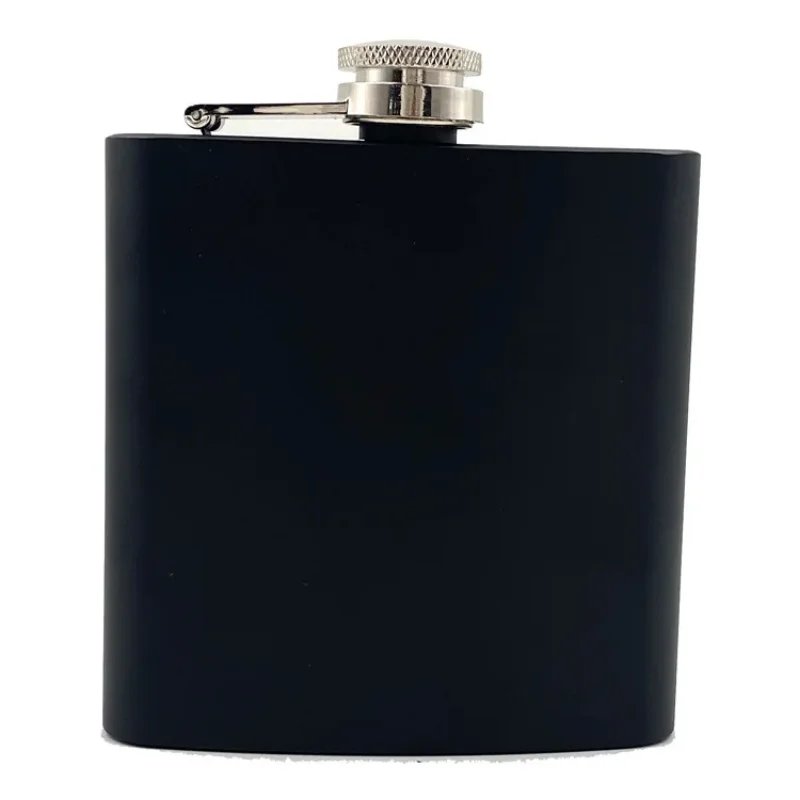 Alcohol Whiskey Hip Pot Outdoor Carry Portable 6 7 8 Oz oz Stainless Steel Hip Flask Black Lacquer Wine Bottle Wholesale