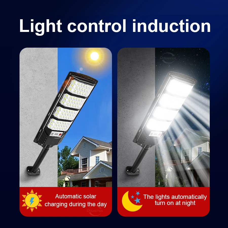 Powerful Solar Lights 3 Modes Motion Sensor Security Lighting Wall Street Lamp Outdoor Garden Decoration Waterproof Solar Lamp