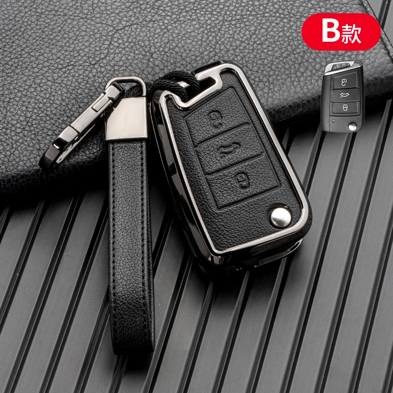 

Zinc Alloy Car Key Case Cover For VW Volkswagen Golf 7 MK7 Tiguan MK2 For SEAT Ateca Leon FR 2 Ibiza For Skoda Octavia A7