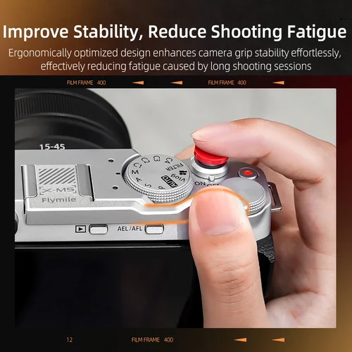 Imagen 2 del producto Empuñadura de pulgar Flymile X-M5, empuñadura de pulgar de Metal de aleación de aluminio para cámara FUJIFILM X-M5 con soporte de reposapiés de zapata