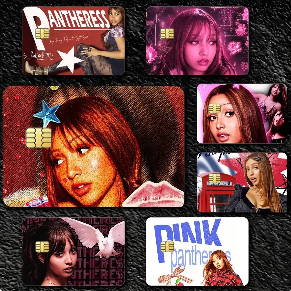 

Singer P-Pink P-Pantheress ALBUM 4pcs 1Set Card Stickers Small Waterproof Chip 4PCS Card Sticker Anti-Scratch