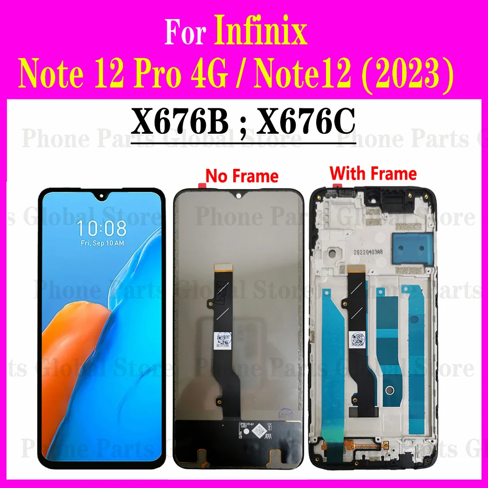 Incell LCD With Frame For Infinix Note 12 Pro 4G X676B Display Note12 (2023) X676C Screen Touch Digitizer Assembly Replacement