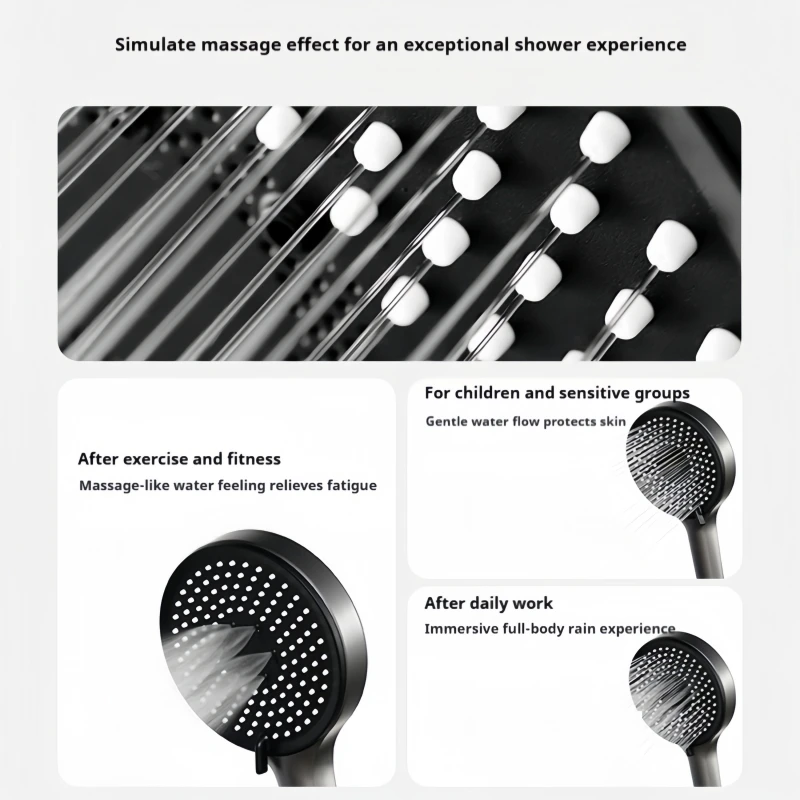 Set Sistem Shower Kamar Mandi Diiib Milk White/Gun Gray dengan Rak Penyimpanan Besar, Keran Mixer, Keran Mandi Air Panas Dingin, dan Fitur Smart Cold Start