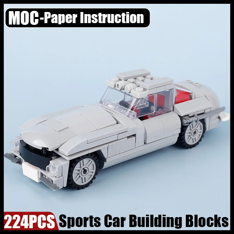 MOC Modern Sports Car Building Blocks Kit City Vehicle  Sedan Bricks Assemble Toys Boys Gift Compatible