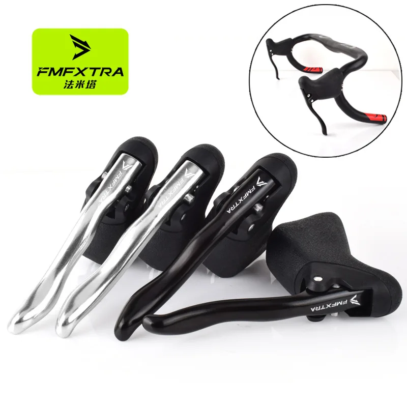 1 Pair Bicycle Brake Handle Aluminum Alloy Road Bike Handlebar Levers Dead Speed Bend PVC Bicycle Brake Accessory