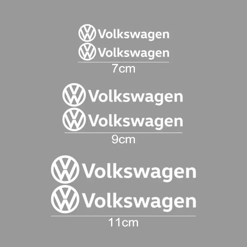 6PCS Vinyl Car Wheel Decal Caliper Sticker Decoration for Volkswagen VW Touareg Jetta Scirocco CC Beetle Polo Tiguan Golf Passat