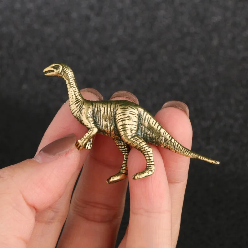 Solid Brass velociraptor dinosaur Jurassic Dinosaur family Small Statue Office Desktop Ornaments Tea Pet Crafts Animal Figurines