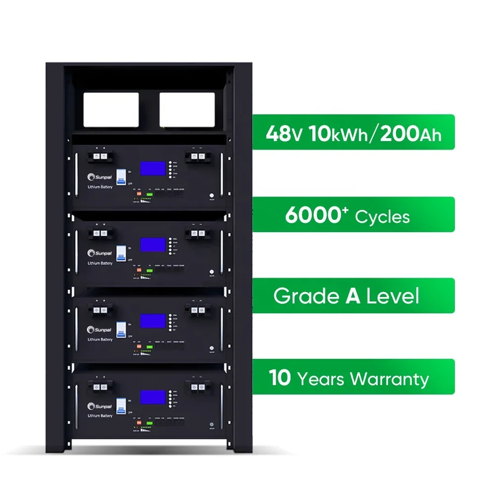 Sunpal Lithium Solar Home Battery 48V 51.2V 200Ah Rack Mounted Lifepo4 Lithium Battery Pack For Solar System