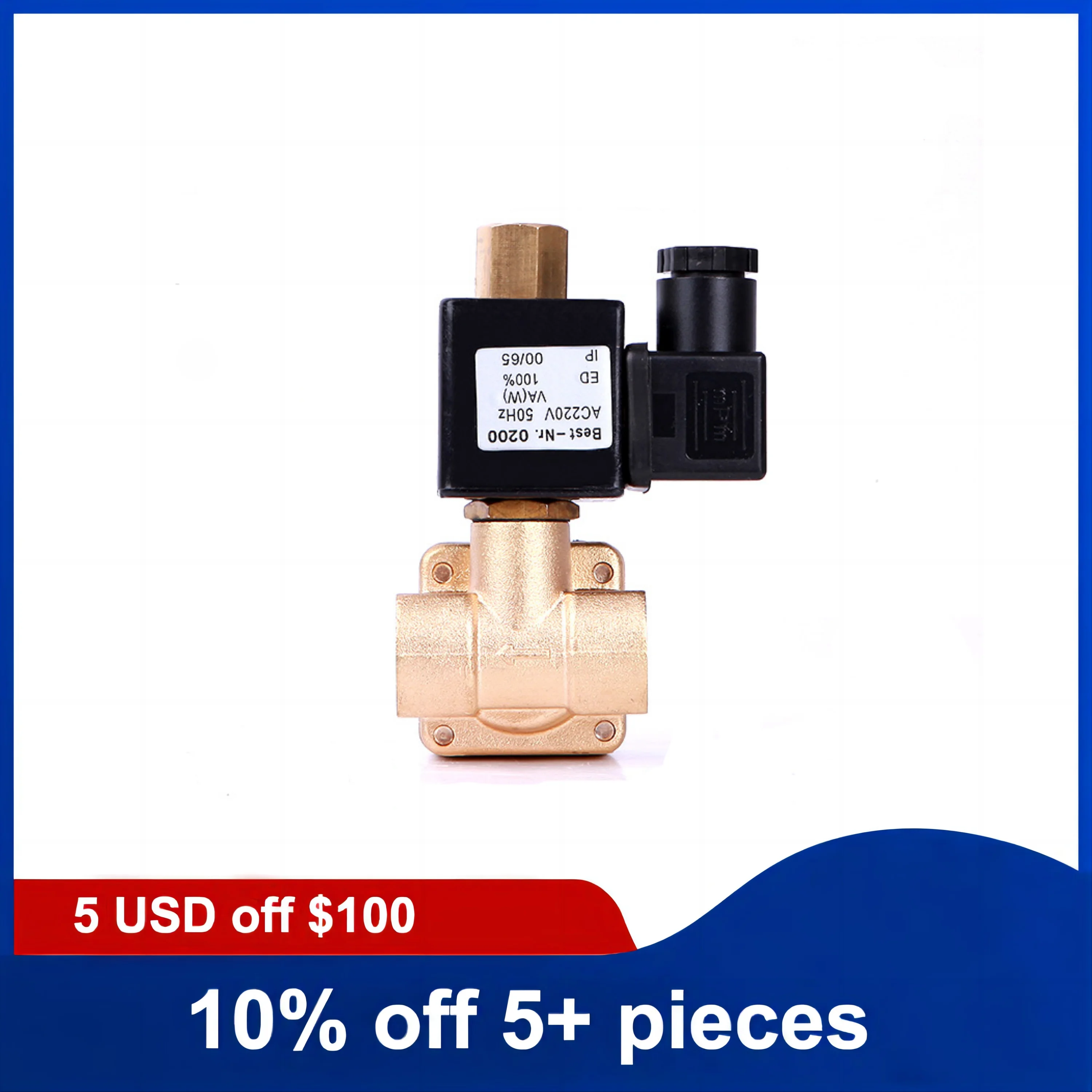 1/4'' Normally Open 16bar Solenoid Valve  Pilot Acting 220V 12V 24V Brass High Pressure Solenoid Valve