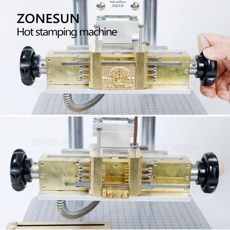 ZONESUN ZS-110A Manual Stamping Machine Heat Upgrade Digital Printing customizable Bronzing Leather Brass Copper Mold Mental