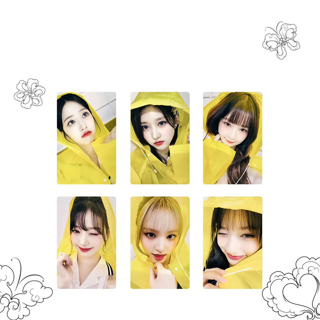 6Pcs/Set KPOP Wonyoung Leeseo 2nd New Album Photocards List Rei Yujin Gaeul Liz Cute Selfie Two Sides Lomo Cards Fans Gifts