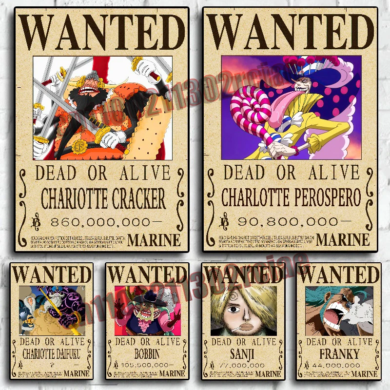 Anime One Piece, grupo de sombreros de paja antiguos, cartel del orden de recompensas de Luffy, adecuado para cafetería, decoración del hogar, arte de pared, pintura en lienzo, regalo