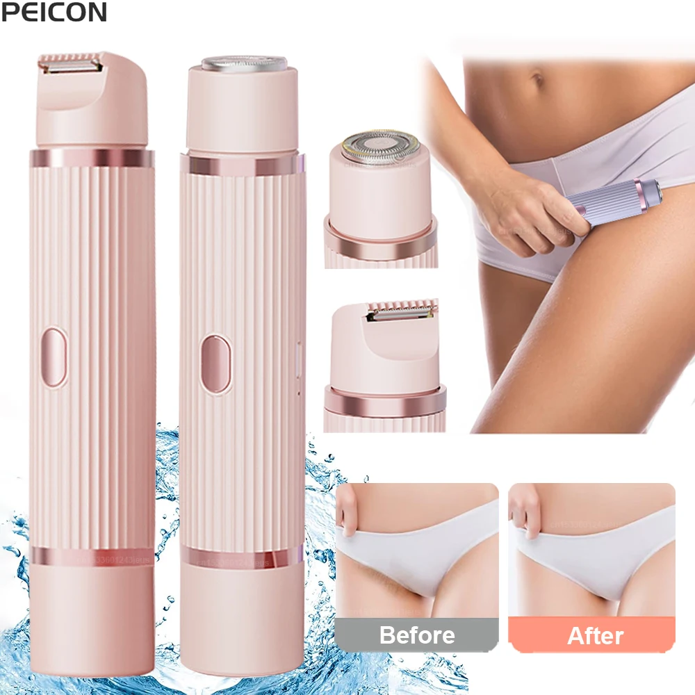 Electric Razor for Woman Bikini Trimmer Body Epilator Women Electric Shaver for Private Area Underarm Legs Facial Hair Removal