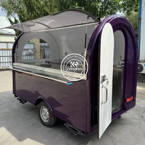 2024 Best Quality Hot Dog Cart Round Sandwich Trailer Food Trucks for Sale in China