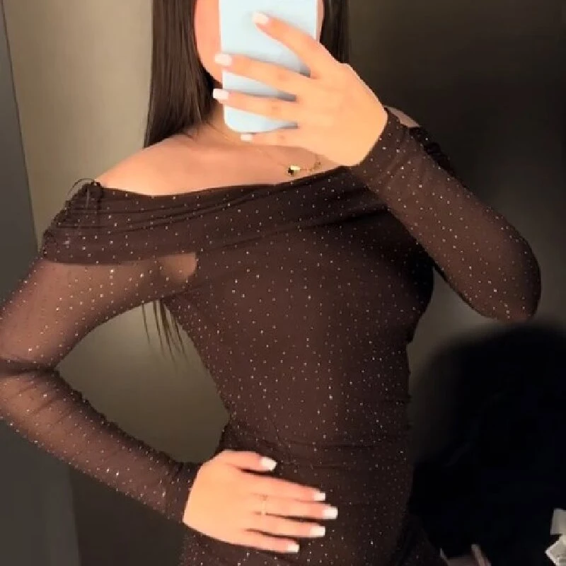 Elegante retro jurk pailletten modieuze trend zoete sexy damesjurk kant slim fit feest stijlvolle straat dating vrouwelijke outfit