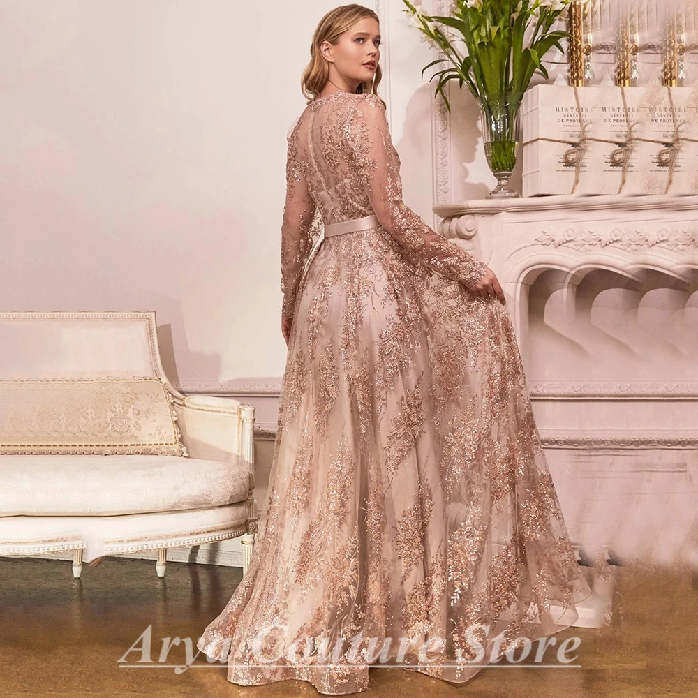 Elegant Rose Gold Mother of the Bride Dresses Bow Belt V-Neck Illusion Long Sleeve A-Line and Floor Length Banquet Mom Gowns - AliExpress 320 Elegant Rose Gold Mother of the Bride Dresses Bow Belt V-Neck Illusion Long Sleeve A-Line and Floor Length Banquet Mom Gowns - AliExpress 320