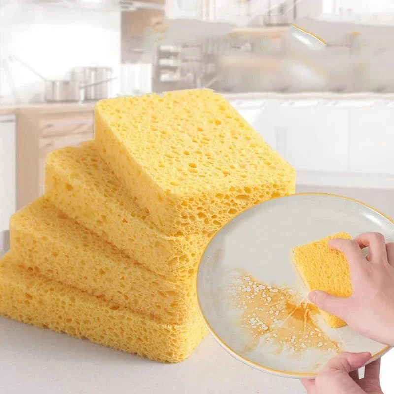 

Wood Pulp Sponge Scouring Pad Kitchen Dishwashing Sponge Bathroom Cleaning Tools Dish Cleaner Household Kitchen Gadgets