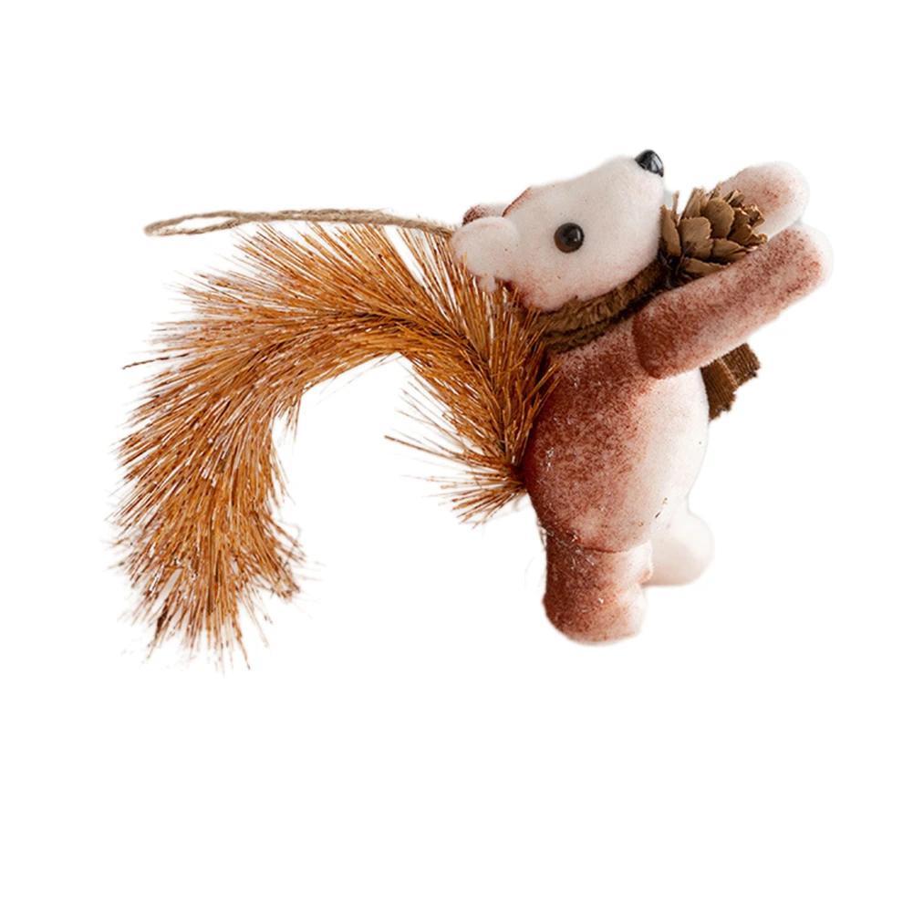 Small Squirrel Ornament Simulation Squirrel Christmas Tree Hanging Decorations Pinecone Ornaments For Christmas Tree Ront Door