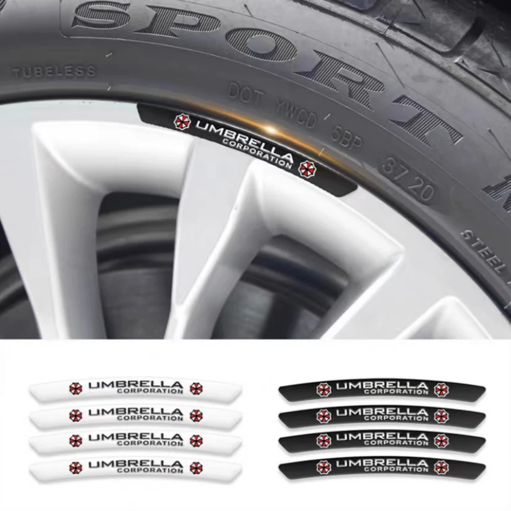 

4pcs Metal UMBRELLA Corporation Logo Stikcer Car Wheel Hub Badge Wheels Rim Emblem Stickers Styling Accessories for Suzuki Honda