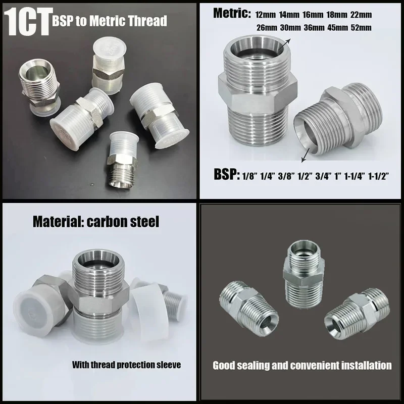 Hydraulic Transition Joint Male Thread British Tubing Fittings BSP 1/8