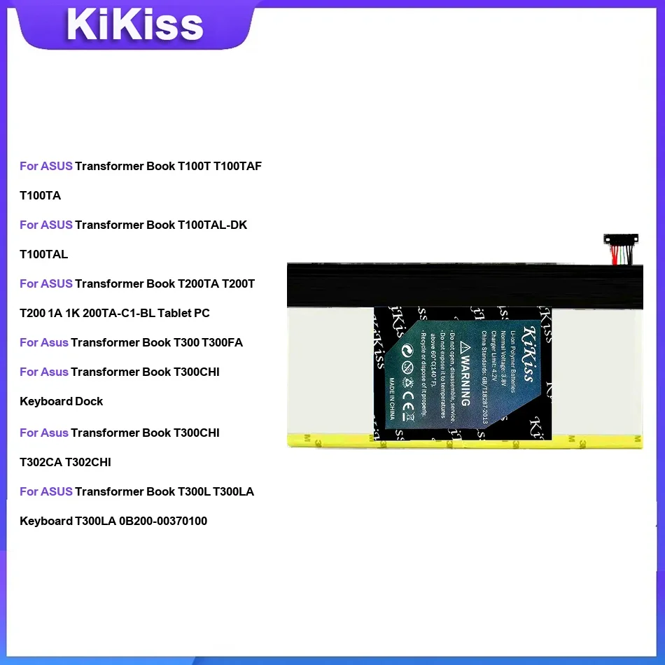 

Аккумулятор для ASUS Transformer Book T100T T100TAL-DK T200TA T300 T300CHI Клавиатура Док-станция T300L T302CA 1A 1K 200TA-C1-BL Tablet PC