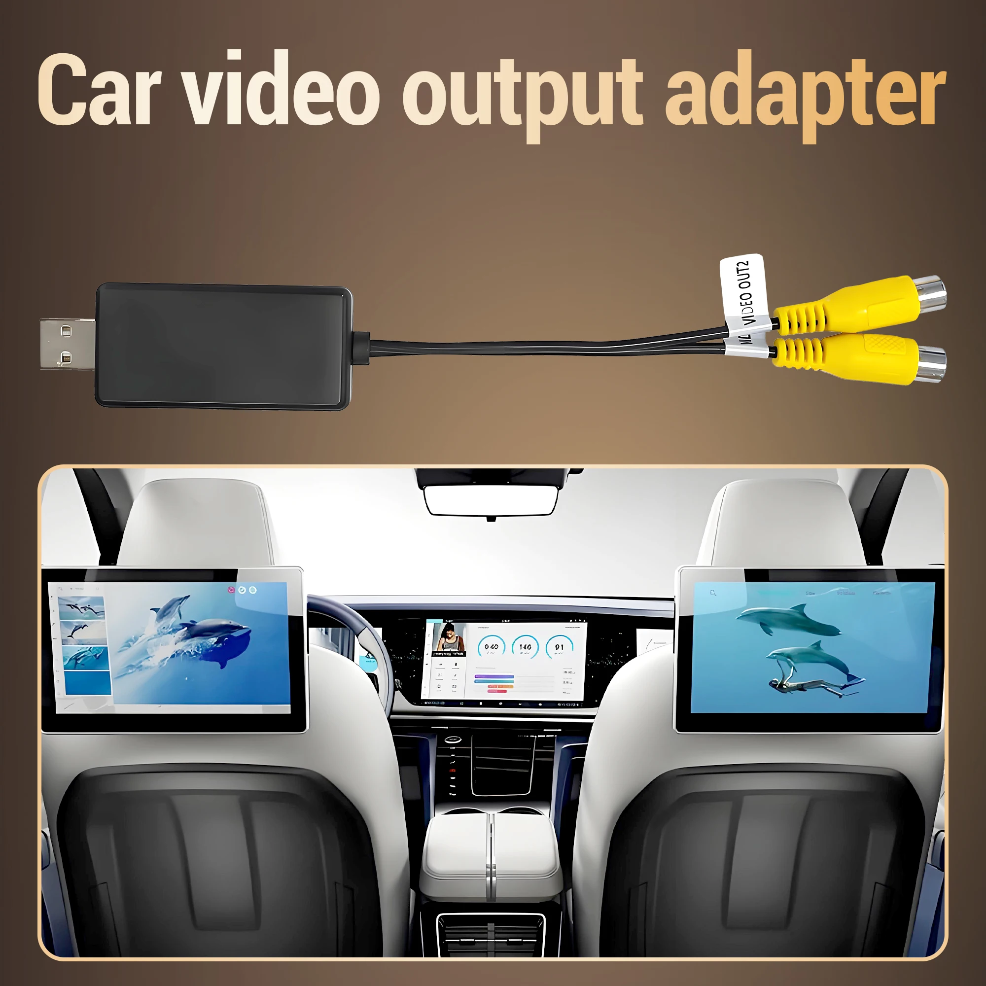 

USB Interface To RCA Video Out Adapter Connect Headrest Monitor for Car Radio Android System Player Operating Voltage 5v