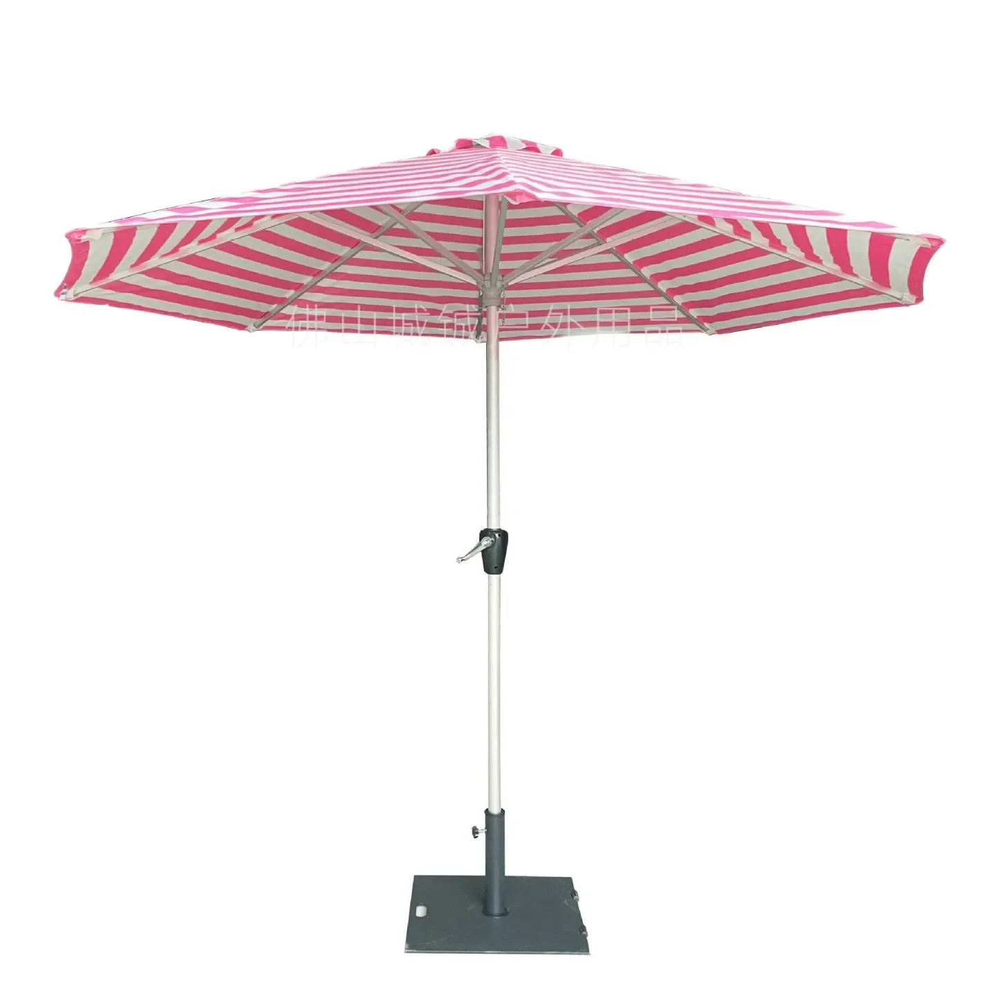 Beach seaside striped upright umbrella, waterproof outdoor stall beach umbrella striped printable hand crank