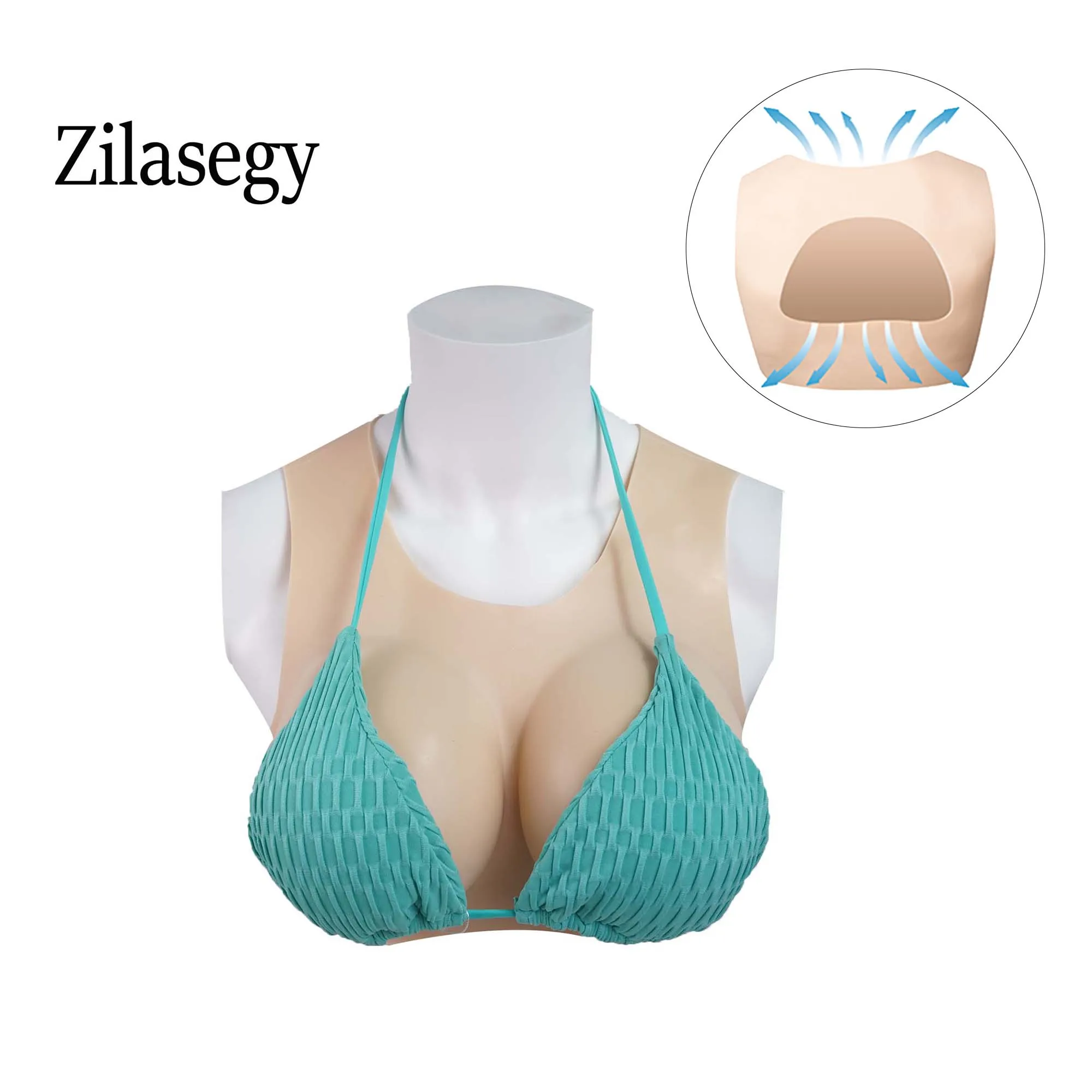 Zilasegy-صفيحة سيليكون للثدي ، شكل ثدي واقعي ، ظهر مجوف ، المتحولين جنسياً ، استئصال الثدي ، حمالة صدر تأثيري