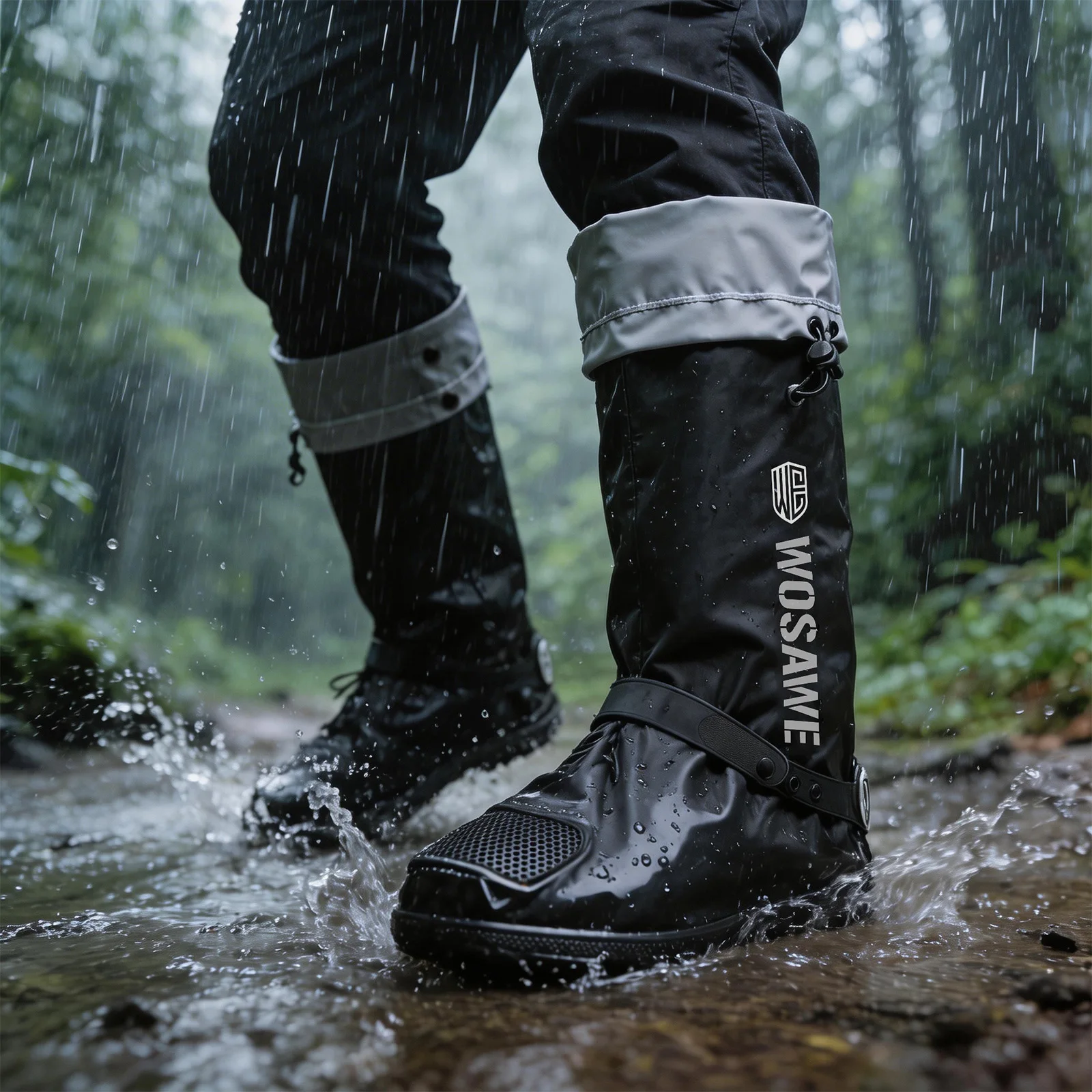 WOSAWE Rain Shoe Covers Non-Slip Boot Covers Unisex Motorcycle Bicycle Shoes Protectors For Rainy Snowy Day